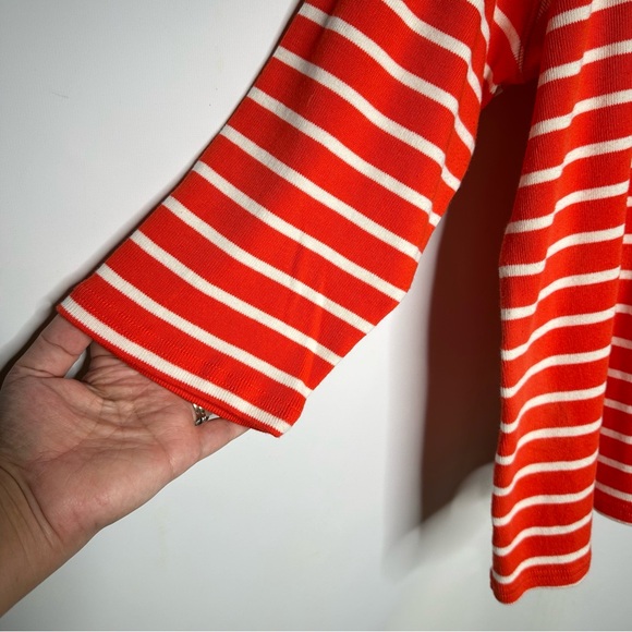 LL Bean Orange Striped Sweater, 100% cotton, Size 3X - Picture 3 of 7
